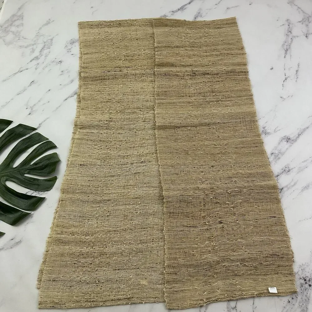World Market Cost Plus Ramie Raffia Jute Woven Table Runner Set 2 Tropical Boho